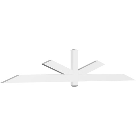 Ekena Millwork Kennewick Architectural Grade PVC Gable Bracket, 108"W x 18"H x 2"D x 4"F, 4/12 Pitch GBP108X18X0204KEN00